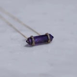Raw Amethyst Bar Necklace