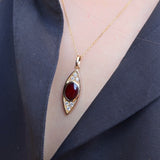 Ruby Eye Pendant – 18K Rose Gold + Diamonds