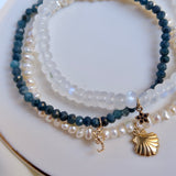 Blue Tourmaline + 14K Diamond Scorpio Charm Bracelet