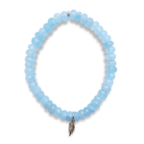 Aquamarine Bracelet with 14K Gold Wing