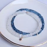 London Blue Topaz + 14K Diamond Gold Bracelet