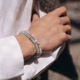 Aquamarine Bracelet with 14K Gold Wing