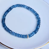 London Blue Topaz + 14K Diamond Gold Bracelet