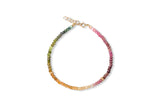 Ombre Rainbow Tourmaline Mini with 14K Gold