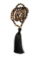 Tiger's Eye Mala with 18K Gold