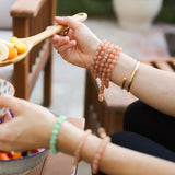 Apricot Moonstone Mala with 18K Gold