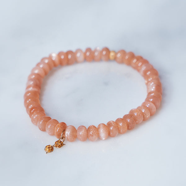 Sunstone Bracelet with 14K Gold Sunnies Charm