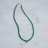 Emerald Necklace with Eye Charm