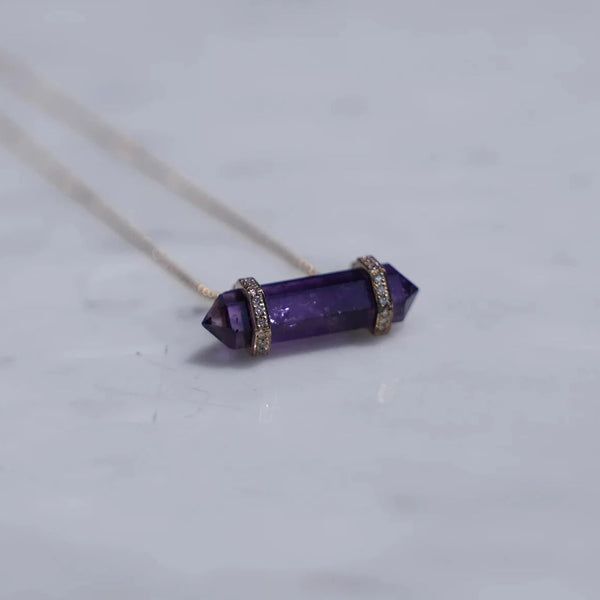 Raw Amethyst Bar Necklace
