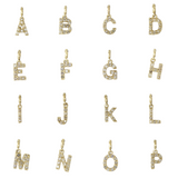 Gold Beads with Diamond Paved Initial