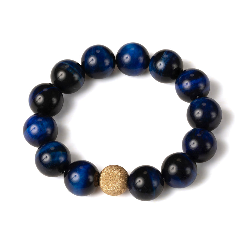 Blue Tiger's Eye Gumdrop Statement Bracelet