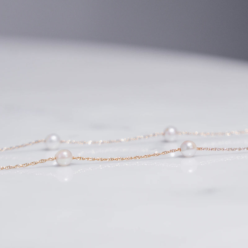 Akoya Pearl Necklace with Rope Chain