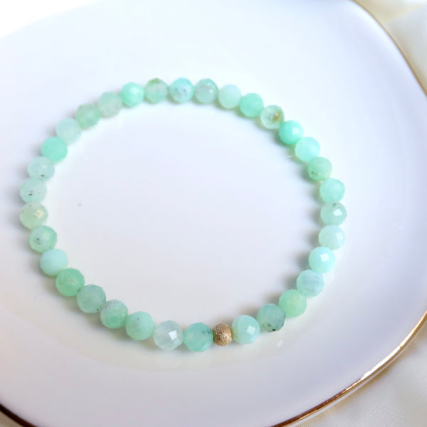 Chrysoprase + 14k Rose Gold Bracelet