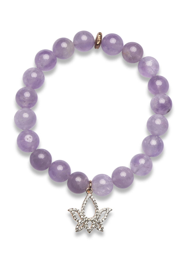 Amethyst with Lotus Charm