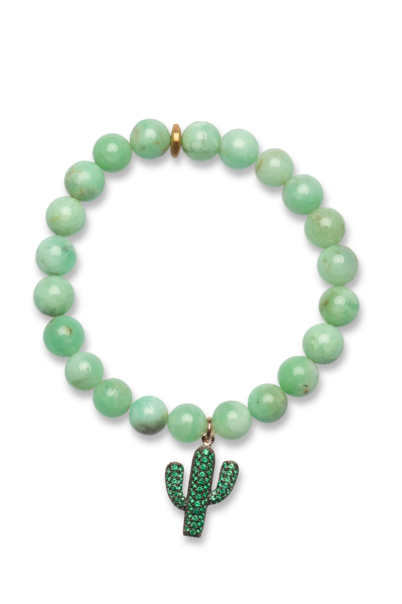Chrysoprase with Cactus Charm