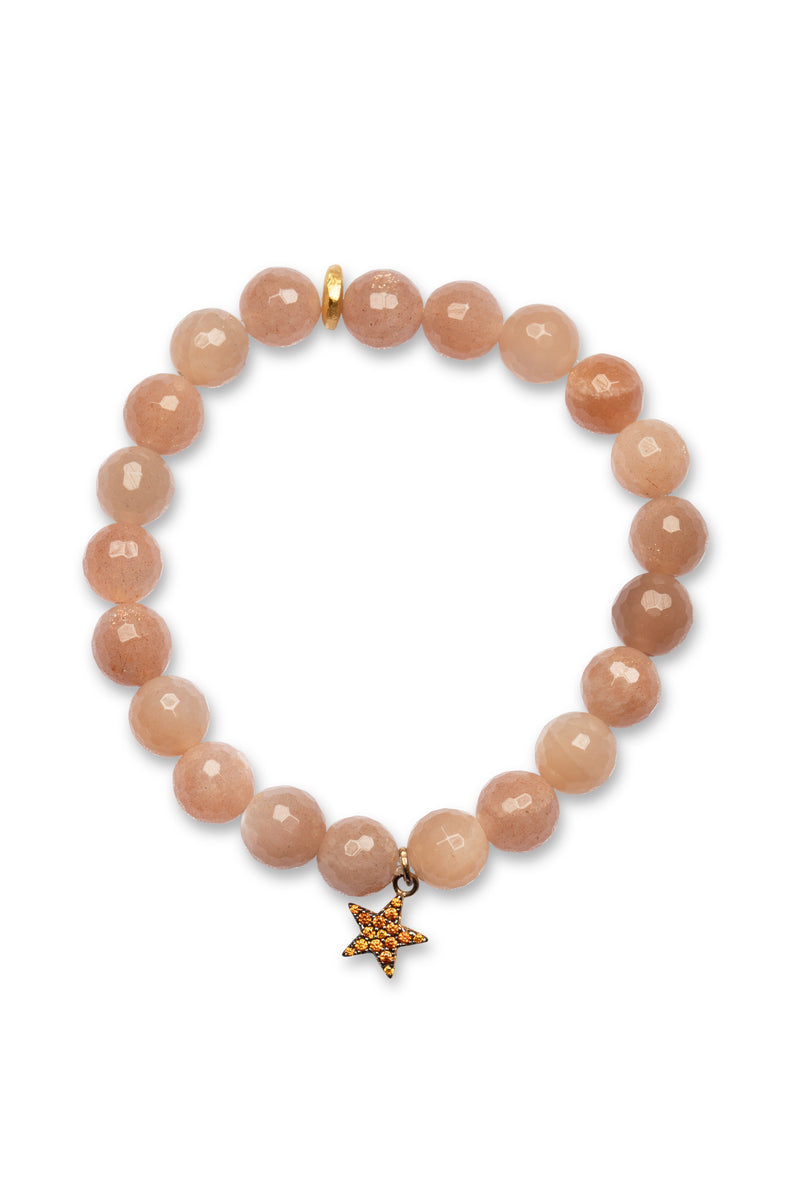 Apricot Moonstone with Star Charm