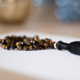 Tiger's Eye Mala with 18K Gold
