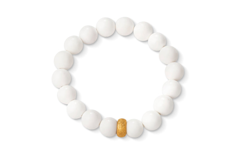 White Agate with 18K Gold