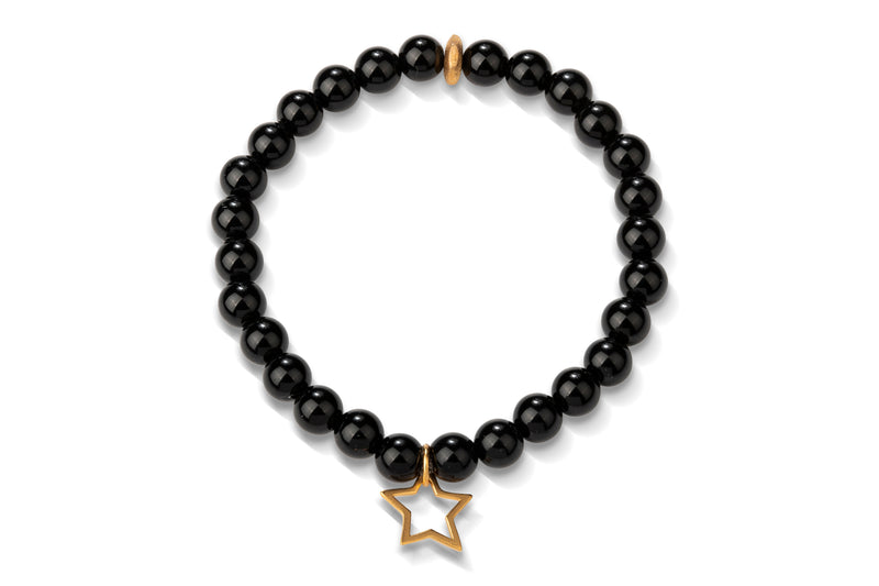 Black Agate with Star Charm