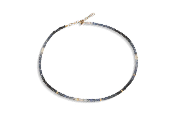 Necklace • 14K Gold • Ombre Blue Sapphire • 3mm